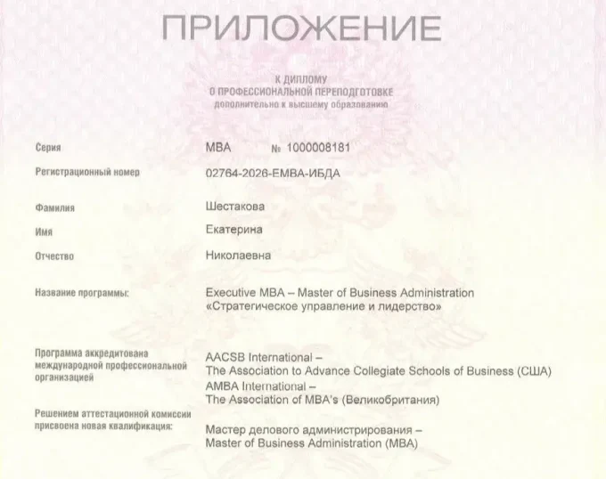 Executive MBA Стратегическое Управление и Лидерство